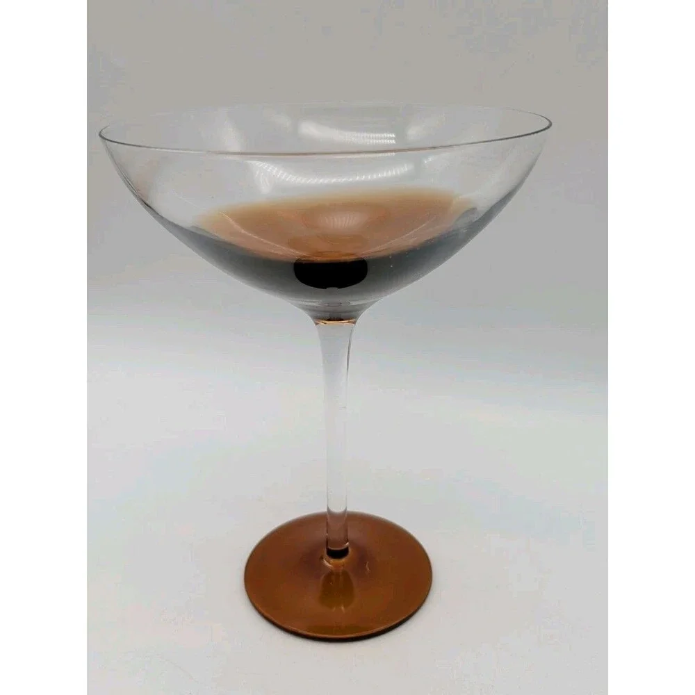 Vintage Martini Glass Pier 1 Brown Amber Elemental 7” Martini Glass